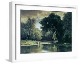 Fishing in a Stream, 1857-George Inness-Framed Giclee Print