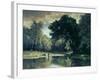 Fishing in a Stream, 1857-George Inness-Framed Giclee Print