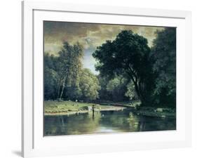 Fishing in a Stream, 1857-George Inness-Framed Giclee Print