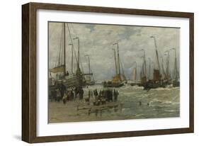 Fishing in Breaking Waves, Humpies, Salmon-Hendrik Willem Mesdag-Framed Art Print