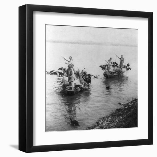 Fishing in Grand Canal in Soo-chow China Photograph - Soo-chow, China-Lantern Press-Framed Art Print