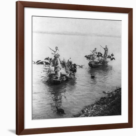 Fishing in Grand Canal in Soo-chow China Photograph - Soo-chow, China-Lantern Press-Framed Art Print