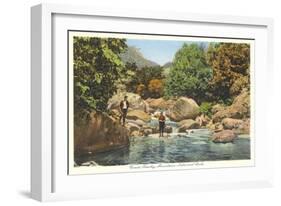 Fishing in Great Smoky Mountains-null-Framed Art Print