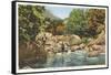 Fishing in Great Smoky Mountains-null-Framed Stretched Canvas