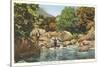 Fishing in Great Smoky Mountains-null-Stretched Canvas