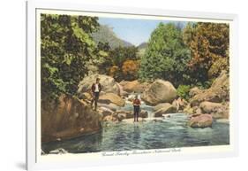 Fishing in Great Smoky Mountains-null-Framed Art Print