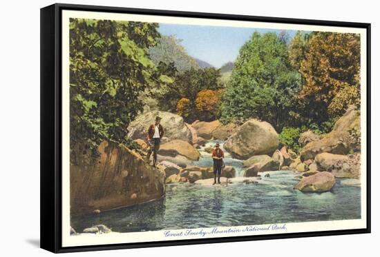 Fishing in Great Smoky Mountains-null-Framed Stretched Canvas