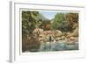 Fishing in Great Smoky Mountains-null-Framed Art Print