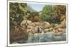 Fishing in Great Smoky Mountains-null-Mounted Art Print