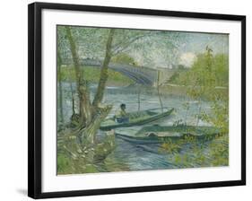 Fishing in Spring, the Pont De Clichy (Asnières), 1887-Vincent van Gogh-Framed Giclee Print