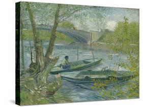 Fishing in Spring, the Pont De Clichy (Asnières), 1887-Vincent van Gogh-Stretched Canvas