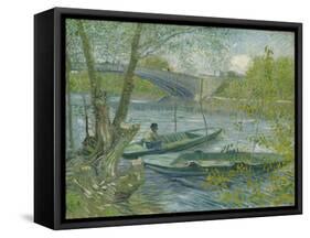 Fishing in Spring, the Pont De Clichy (Asnières), 1887-Vincent van Gogh-Framed Stretched Canvas