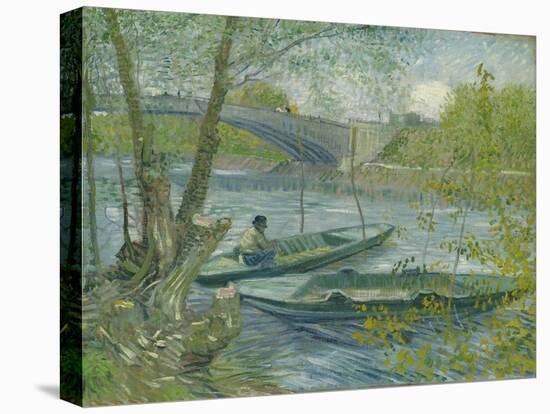 Fishing in Spring, the Pont De Clichy (Asnières), 1887-Vincent van Gogh-Stretched Canvas