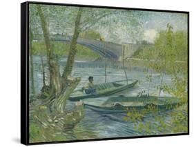 Fishing in Spring, the Pont De Clichy (Asnières), 1887-Vincent van Gogh-Framed Stretched Canvas