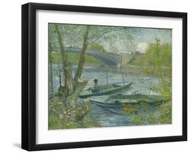 Fishing in Spring, the Pont De Clichy (Asnières), 1887-Vincent van Gogh-Framed Giclee Print