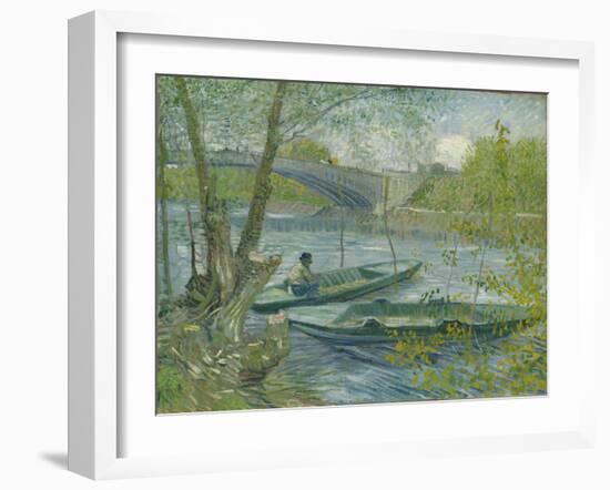 Fishing in Spring, the Pont De Clichy (Asnières), 1887-Vincent van Gogh-Framed Giclee Print