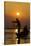 Fishing in the Danube Delta, Casting Nets During Sunset on a Lake, Romania-Martin Zwick-Stretched Canvas