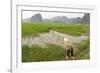 Fishing in the Rice Fields, Tam Coc, Ninh Binh Area, Vietnam, Indochina, Southeast Asia, Asia-Bruno Morandi-Framed Photographic Print