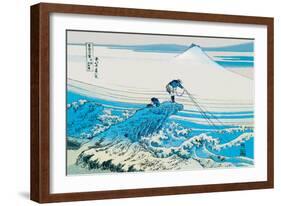 Fishing in the Surf-Katsushika Hokusai-Framed Art Print
