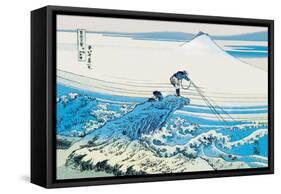 Fishing in the Surf-Katsushika Hokusai-Framed Stretched Canvas