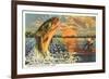 Fishing is Excellent Here, Catching Giant Fish-null-Framed Art Print