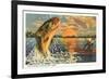 Fishing is Excellent Here, Catching Giant Fish-null-Framed Art Print