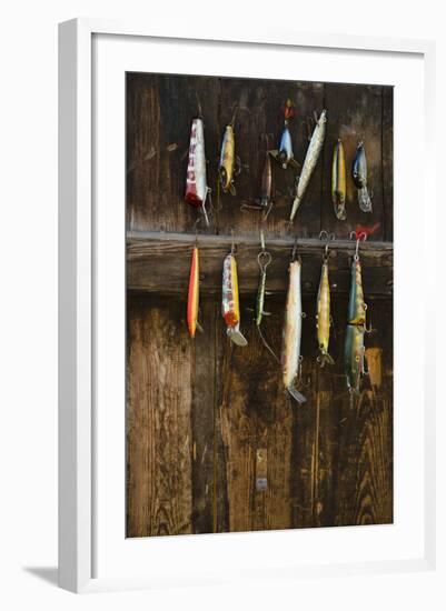 Fishing Lure Hanging on Wall, Sandham, Sweden-BMJ-Framed Photographic Print