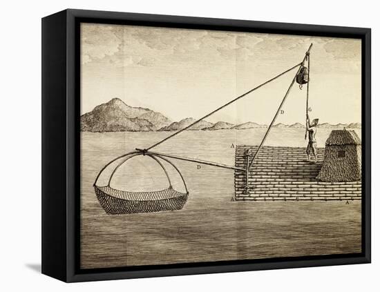 Fishing Method Used by Luzon Island Indians, Engraving from Voyage to New Guinea-Pierre Sonnerat-Framed Stretched Canvas