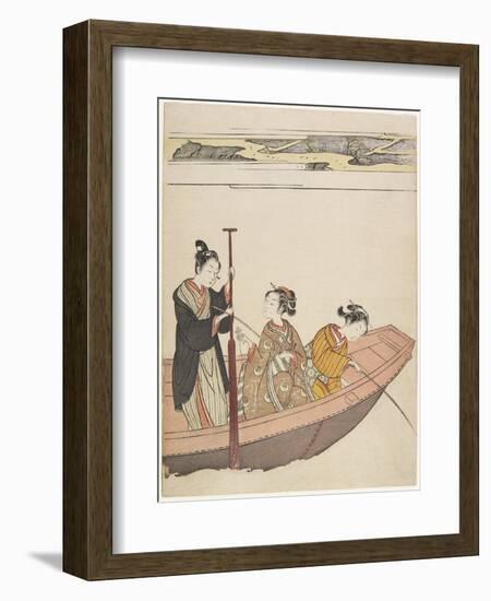 Fishing Near Mimeguri Shrine on the Sumida River, C. 1767-Suzuki Harunobu-Framed Giclee Print