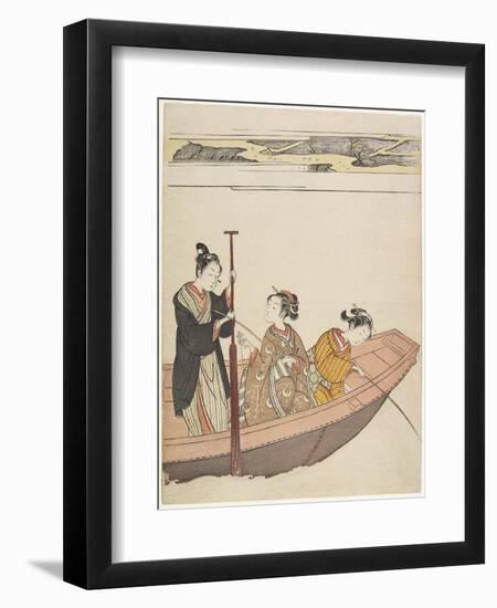 Fishing Near Mimeguri Shrine on the Sumida River, C. 1767-Suzuki Harunobu-Framed Giclee Print