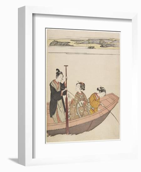 Fishing Near Mimeguri Shrine on the Sumida River, C. 1767-Suzuki Harunobu-Framed Giclee Print