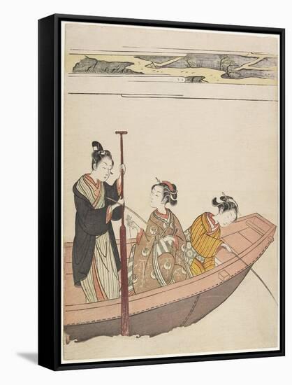 Fishing Near Mimeguri Shrine on the Sumida River, C. 1767-Suzuki Harunobu-Framed Stretched Canvas