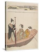 Fishing Near Mimeguri Shrine on the Sumida River, C. 1767-Suzuki Harunobu-Stretched Canvas