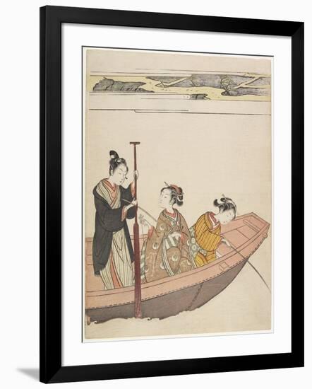 Fishing Near Mimeguri Shrine on the Sumida River, C. 1767-Suzuki Harunobu-Framed Giclee Print