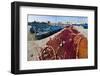 Fishing Nets and Blue Fishing Boats in Essaouira Port-Matthew Williams-Ellis-Framed Photographic Print