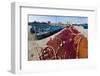 Fishing Nets and Blue Fishing Boats in Essaouira Port-Matthew Williams-Ellis-Framed Photographic Print