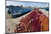 Fishing Nets and Blue Fishing Boats in Essaouira Port-Matthew Williams-Ellis-Mounted Photographic Print