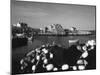 Fishing Nets and Houses at Harbor, Peggy's Cove, Nova Scotia, Canada-Greg Probst-Mounted Photographic Print