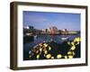 Fishing Nets and Houses at Harbor, Peggy's Cove, Nova Scotia, Canada-Greg Probst-Framed Premium Photographic Print