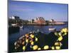 Fishing Nets and Houses at Harbor, Peggy's Cove, Nova Scotia, Canada-Greg Probst-Mounted Premium Photographic Print