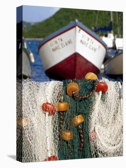 Fishing Nets at Marina, Frenchtown, St. Thomas, Caribbean-Robin Hill-Stretched Canvas