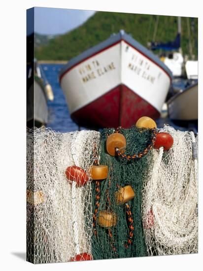 Fishing Nets at Marina, Frenchtown, St. Thomas, Caribbean-Robin Hill-Stretched Canvas