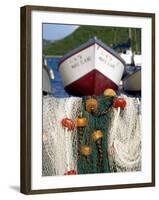 Fishing Nets at Marina, Frenchtown, St. Thomas, Caribbean-Robin Hill-Framed Premium Photographic Print