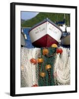 Fishing Nets at Marina, Frenchtown, St. Thomas, Caribbean-Robin Hill-Framed Premium Photographic Print