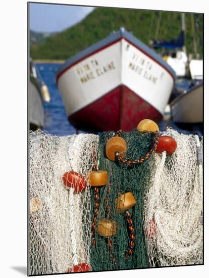 Fishing Nets at Marina, Frenchtown, St. Thomas, Caribbean-Robin Hill-Mounted Premium Photographic Print