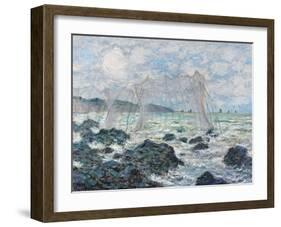 Fishing Nets at Pourville, 1882-Claude Monet-Framed Premium Giclee Print