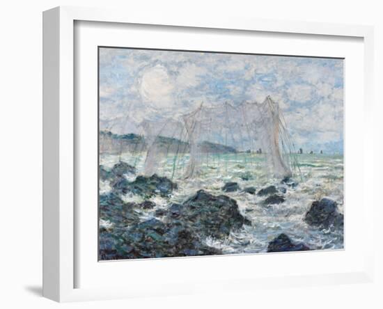 Fishing Nets at Pourville, 1882-Claude Monet-Framed Premium Giclee Print