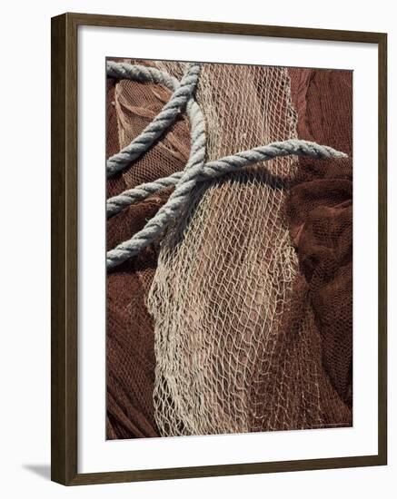 Fishing Nets, Saint Jean De Luz (St.-Jean-De-Luz), Basque Country, Aquitaine, France-Robert Harding-Framed Photographic Print