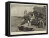 Fishing Off Filey Brigg, Yorkshire-Arthur Hopkins-Framed Stretched Canvas