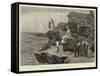 Fishing Off Filey Brigg, Yorkshire-Arthur Hopkins-Framed Stretched Canvas